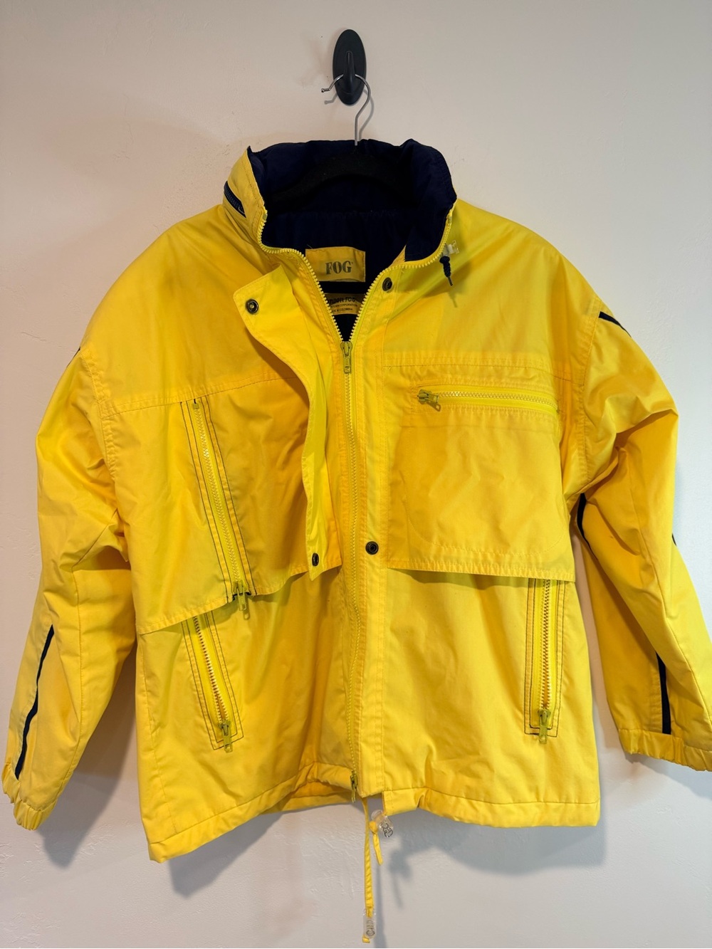 Vintage London Fog Yellow Sailing Jacket Nautical Rain Windbreaker S - Picture 2 of 7